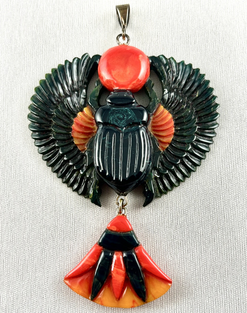 AB176 Brad Elfrink Egyptian scarab & wings pendant