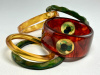 AB127 Brandon red tea with dots in applejuice dots bakelite bangle