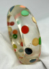 AB137 Teresa clear lucite/bakelite confetti dots bangle