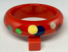 AB36 chunky red/multicolor dots bakelite bangle