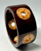 AB177 Atelier Papillon mahogany bakelite bangle with porthole dots