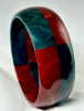 AB170 Brandon black cherry and blue moon checkerboard bakelite bangle
