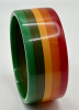 AB13 Moe wide rainbow stripe bakelite bangle