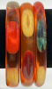AB181 three Jesse Fowler orange prystal with oval dots bangles