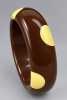 AB119 Pantti chocolate/custard dots bakelite bangles