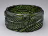 Brad Elfrink wide feather carved green prystal bangle