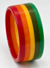 AB13 Moe wide rainbow stripe bakelite bangle