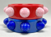 AP11 blue or red bakelite bangles with glass cabochons