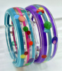 APK11 Atelier Papillon laminated stripes and dots bakelite bangles