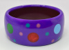 APK23 Atelier Papillon purple with pastel dots bakelite bangle