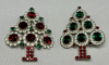 CHR15 Hobe sm round ruby rhinestone xmas tree pin