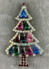 CHR11 Hobe pear rhinestone xmas tree pin