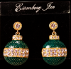 Eisenberg Ice green enamel ornament earrings