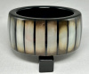 PONO120 wide black resin bangle with iridescent panels 