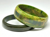 BBU10 blue moon & marbled green bakelite bangles