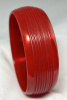 BBU3 transparent red prystal bakelite bangle